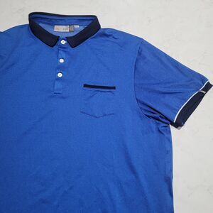 KJUS Blue Strike Primeflex Short 2XL 56 Sleeve Golf Polo Shirt UPF30+ EUC